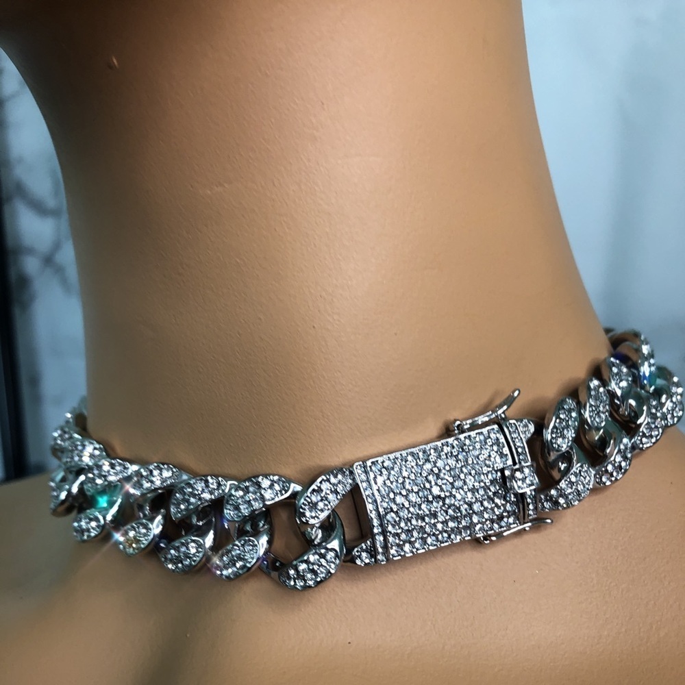 COPY - Silver women Cuban choker - Picture 5 of 8